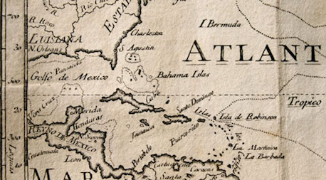 Mappa vecchia dei Caraibi
